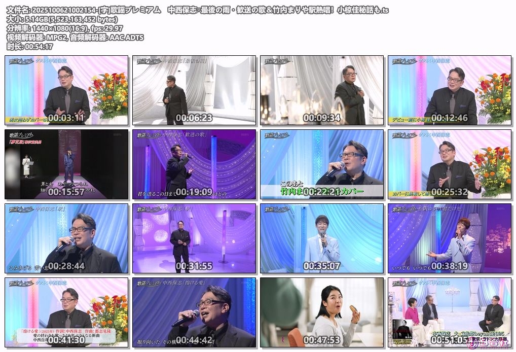 2025100621002154-[字]歌謡プレミアム　中西保志▽最後の雨・歓送の歌＆竹内まりや駅.jpg