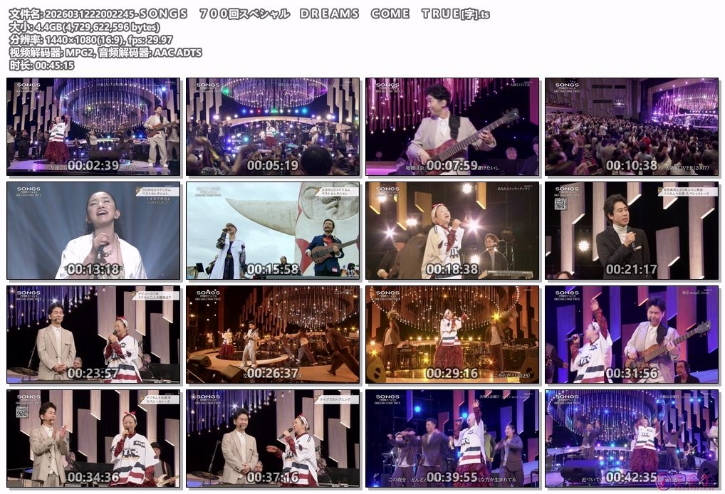 2026031222002245-ＳＯＮＧＳ　７００回スペシャル　ＤＲＥＡＭＳ　ＣＯＭＥ　ＴＲＵ.jpg