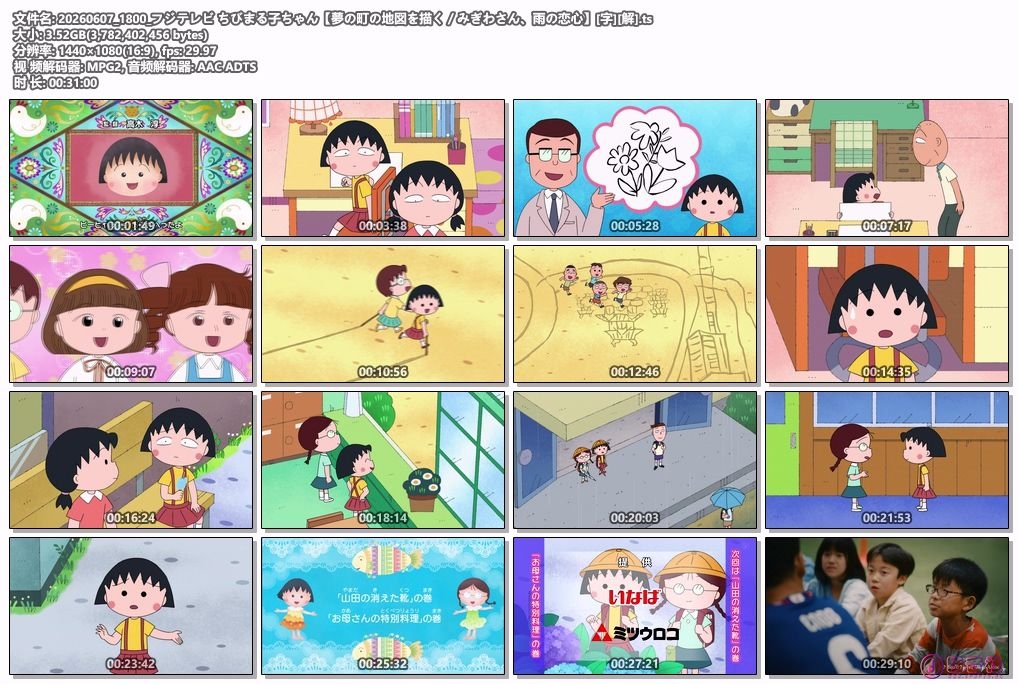 20260607_1800_フジテレビ ちびまる子ちゃん【夢の町の地図を描く／みぎわさん、雨の.jpg